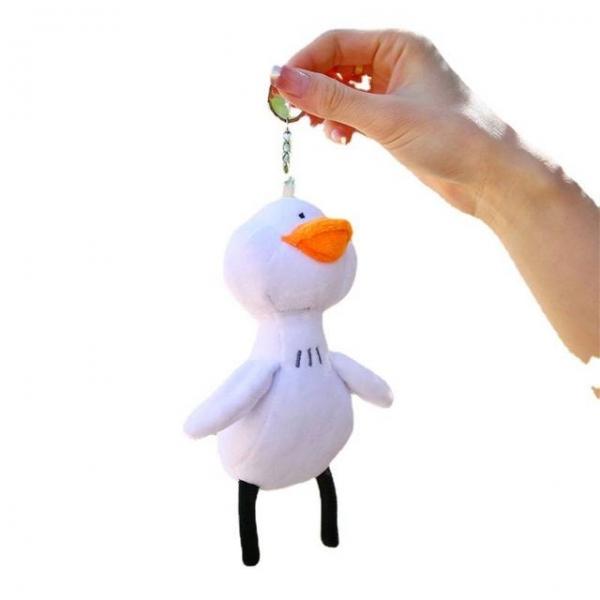 하얀 오리 인형키링 키체인 자동차 열쇠고리