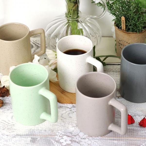 유니크 도트 패턴 무광 도자기 머그컵 1P 물컵 라떼컵