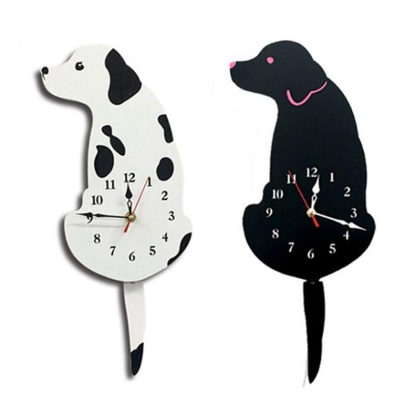 강아지 꼬리 DIY 무소음 벽시계 AA건전지 2개 포함
