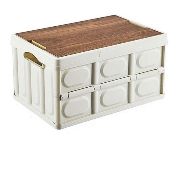 캠핑 우드상판 폴딩박스 테이블 박스 스토리지 (소형)