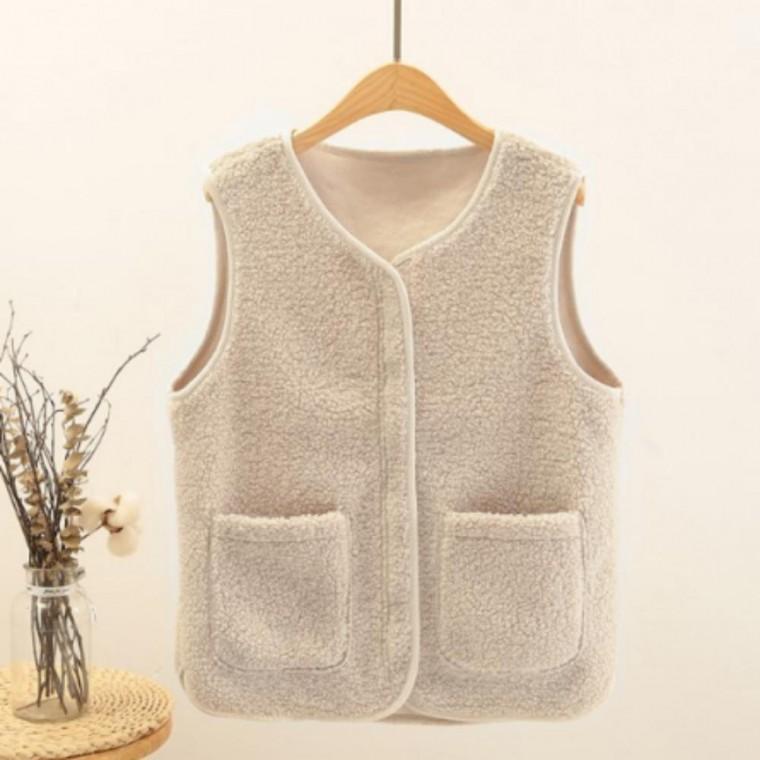 경량조끼 후리스조끼 조끼 보온 겨울 융털조끼 초경량 뽀글이 자켓 여성 데일리 겨울 따뜻한 여성 뽀글이