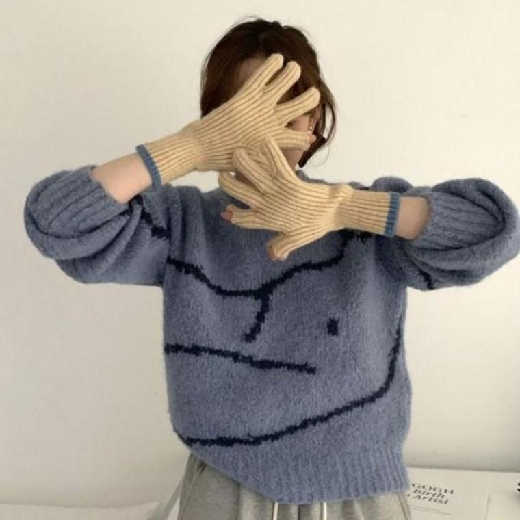 겨울 터치 장갑 스마트폰 니트 손가락