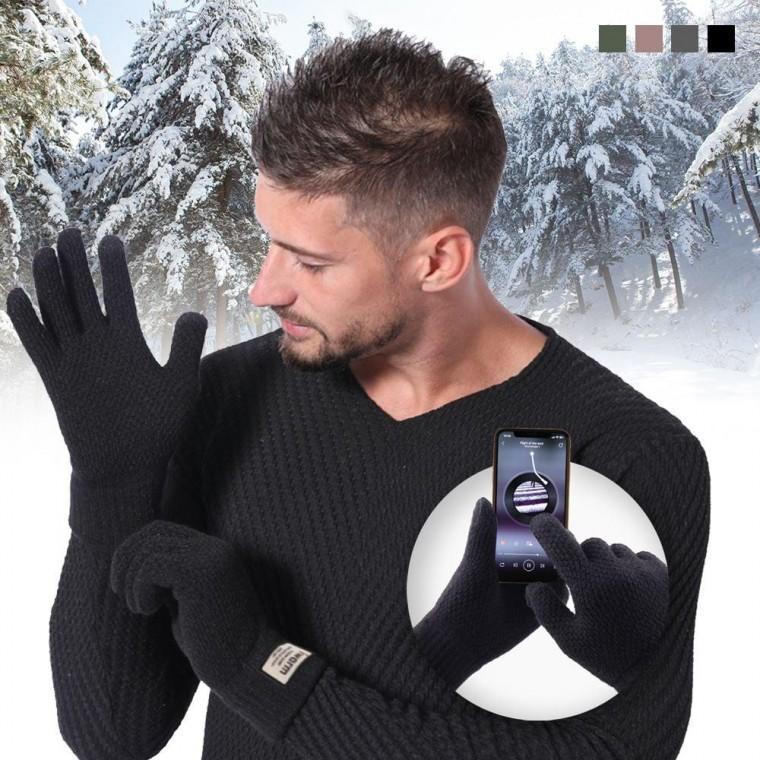 키밍 남성 방한 기모 터치장갑 겨울 니트 스포츠