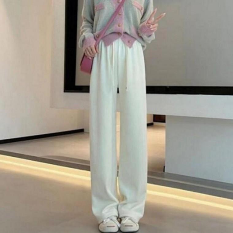 여성 겨울 기모 와이드 팬츠 두꺼운 밴딩 바지 팬츠 와이드바지 겨울바지 면바지 일자 여자기모 코듀로이