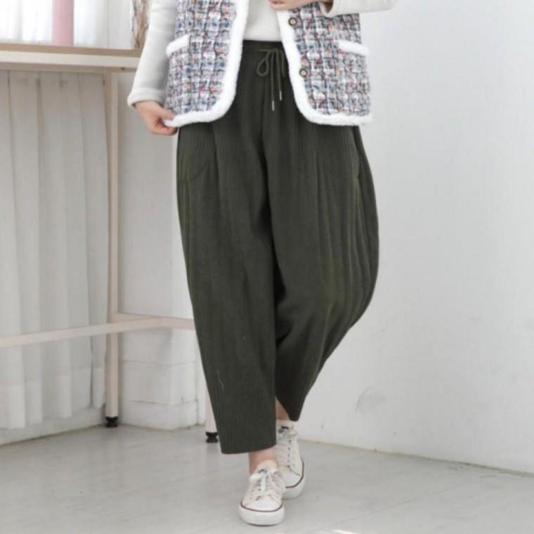 중년 여성 겨울 골지 기모 배기 밴딩 바지 팬츠 배기 플 중년 골지 여성 엄마 패션기모 겨울