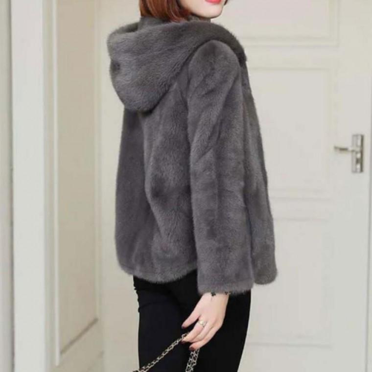 여성겨울룩 3색 연말룩 집업 여성 털점퍼 아우터 퍼자켓 후드 겨울