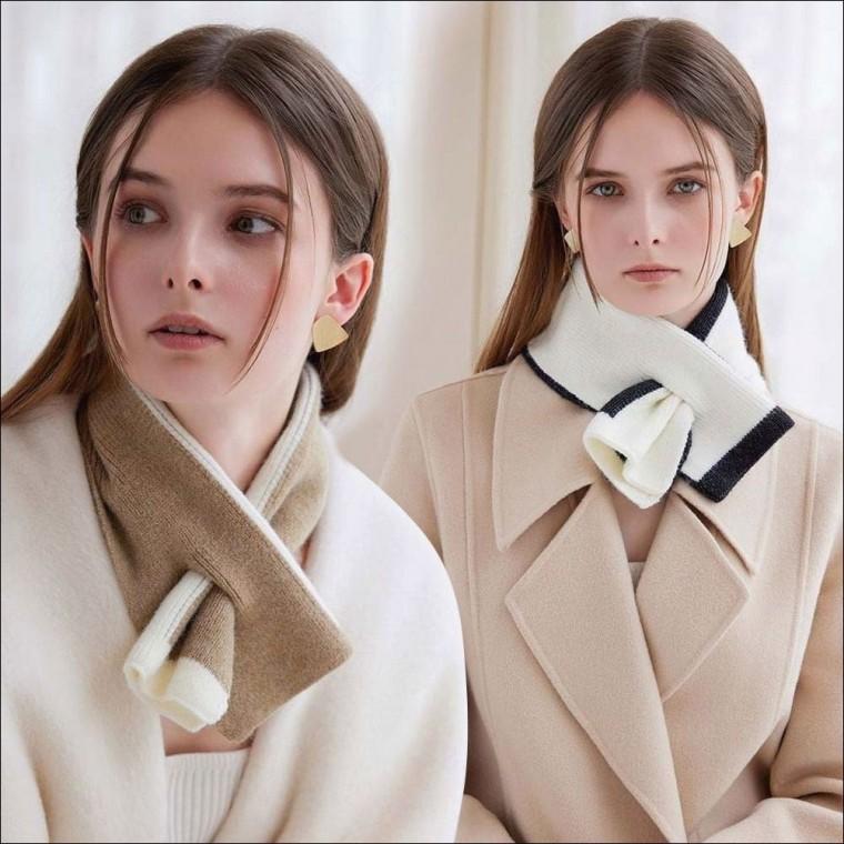 목도리 넥워머 겨울 남자 겨울 쁘띠 머플러 여자 배색 4컬러