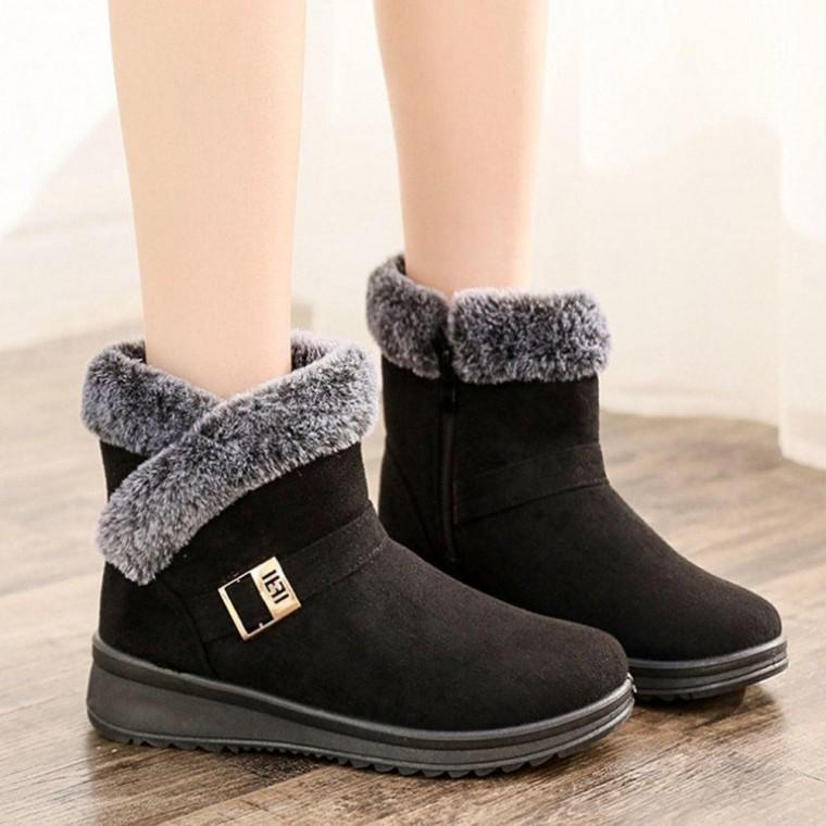 털부츠 여성 230-250mm 겨울 털안감 지퍼 앵클부츠 숏부츠 겨울부츠