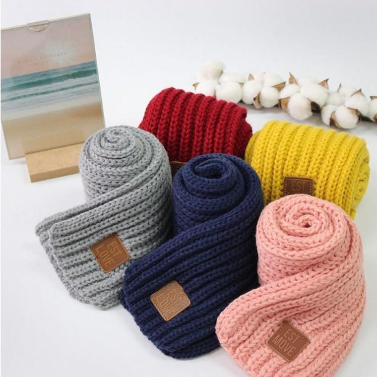 어린이 목도리 머플러 겨울 니트 울 넥워머 울 여성 캐시미어머플러 체크머플러 유아 스카프 유치원 목도리