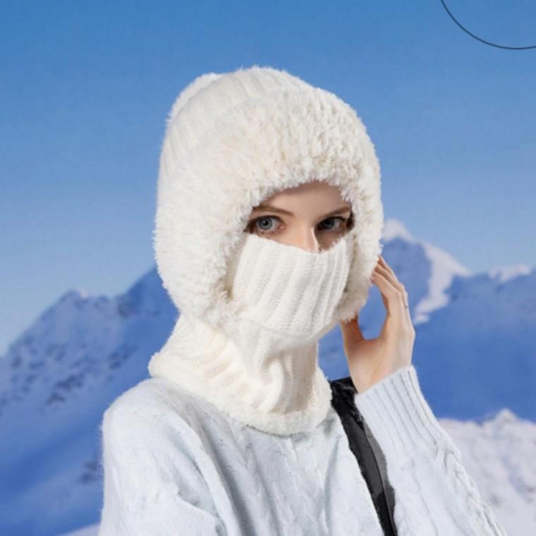 야외 등산 바라클라바 방한목토시 넥 넥워머 여성 겨울 자전거 워머 방울 융털 방한 후드