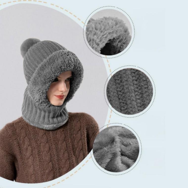 여성 겨울 융털 방한목토시 넥워머 방울 야외 등산 바라클라바 소프트 자전거 3컬러