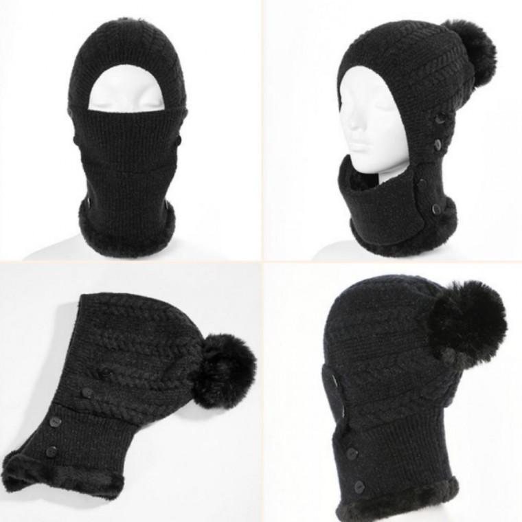털모자 등산 일체형 니트 야외 바라클라바 겨울 자전거 방울 넥워머 방한목토시