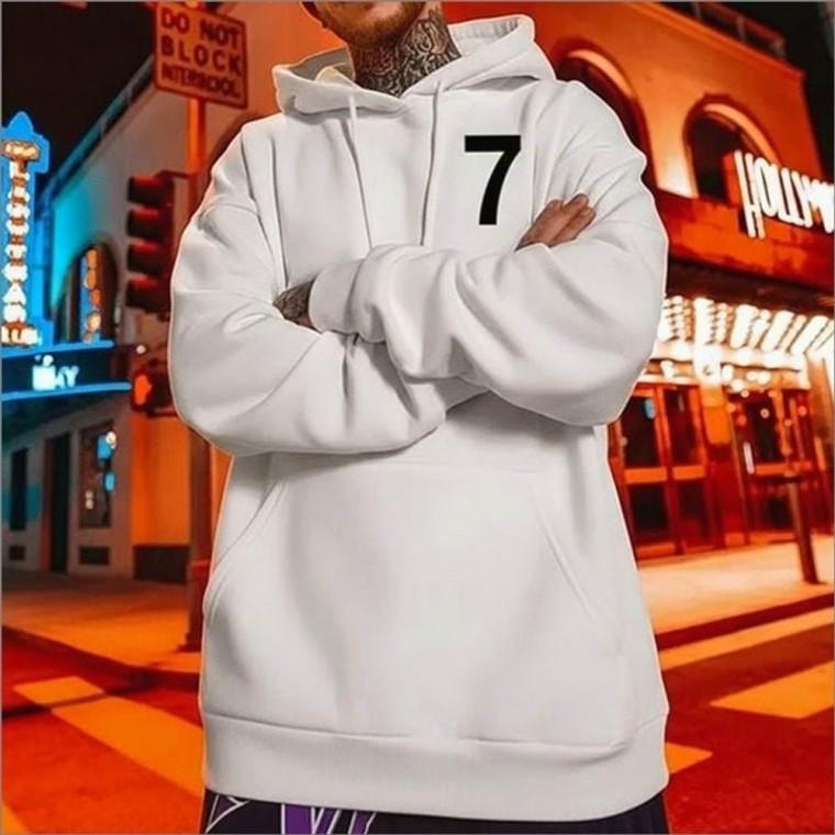 캐주얼 2컬러 데일리 기모후드티 남자 넘버링 겨울 티셔츠