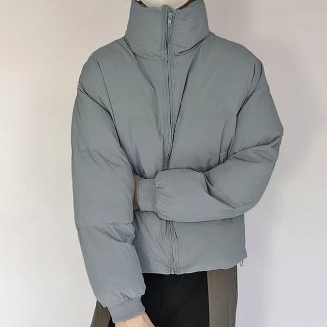 깔끔한 패딩 겨울 남자 하이넥 아우터 숏 점퍼 가벼운