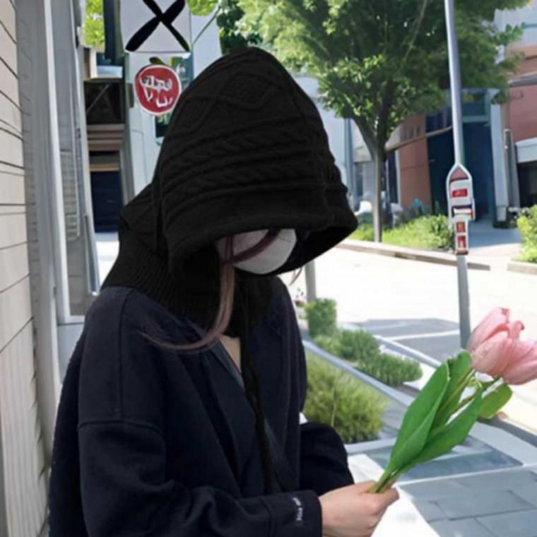 니트 후드 자전거 워머 겨울 여자 넥워머 야외 넥 등산 바라클라바 코디 방한목토시