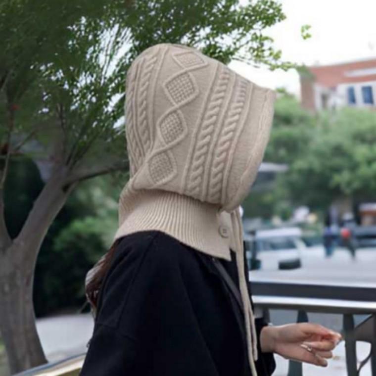 등산 자전거 코디 넥워머 워머 야외 넥 목도리 여자 니트 후드 바라클라바 방한목토시 겨울