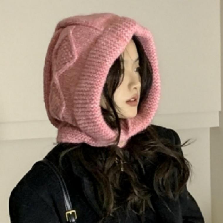 바라클라바 야외 방한 방한목토시 넥워머 겨울 후드 자전거 여성 니트 등산