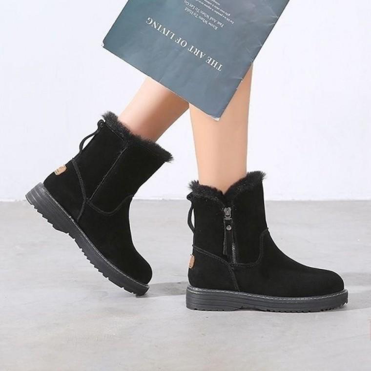 여성 캐주얼 스웨이드화 퍼안감 부츠 C1027 미들 레인부츠 슬리퍼 부츠 겨울부츠 털부츠 여성부츠 구두 슬