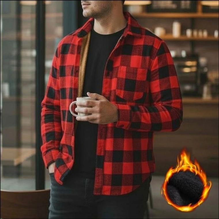 기모남방 남자 겨울 셔츠 체크 캐주얼 2컬러 클래식