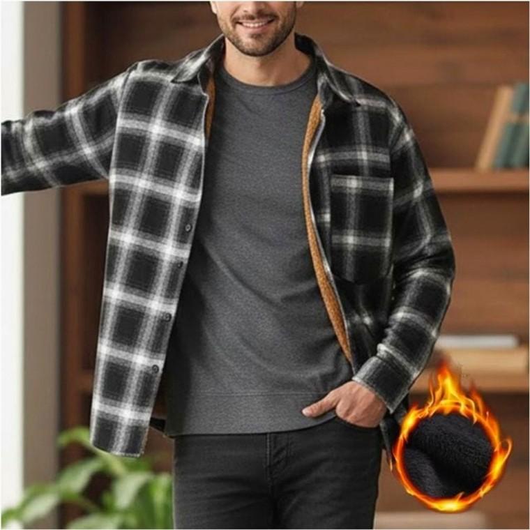 셔츠 남방 빅사이즈 3컬러 남자 겨울 기모남방 체크패턴