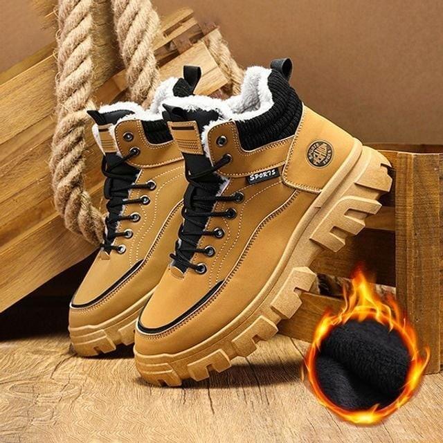 퍼 키높이 방한 기모 안감 워커 겨울 남자 앵클부츠