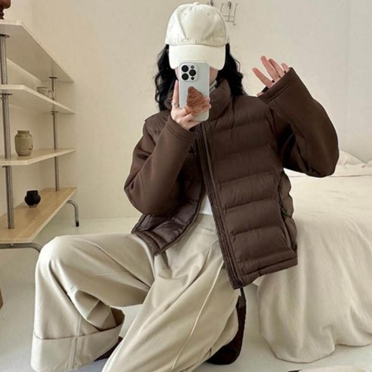 여자 4컬러 집업 패딩 일체형 하이넥 겨울 아우터