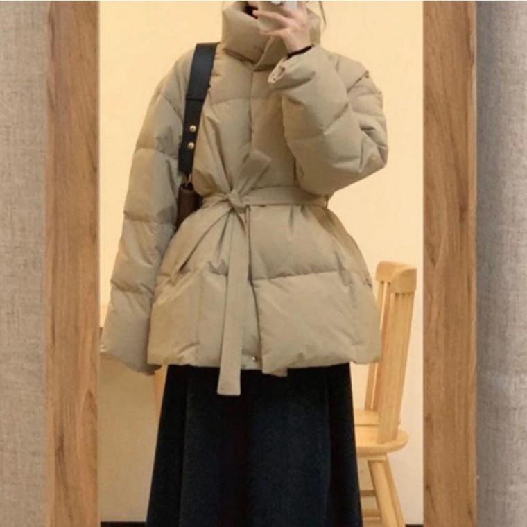 2컬러 겨울아우터 따뜻한 하이넥 스트랩 패딩점퍼