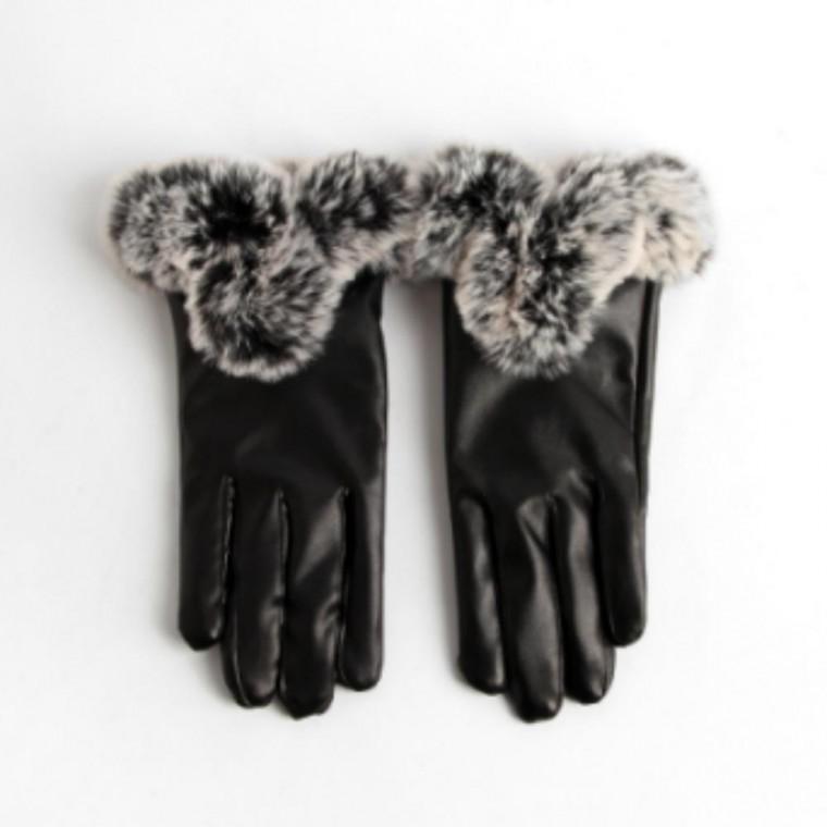 여성용 여성장갑 보온 퍼 겨울 가죽장갑 방한 기모