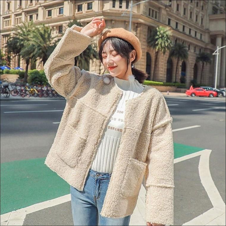 아우터 3컬러 가디건 뽀글이 라운드넥 루즈핏 여자 겨울