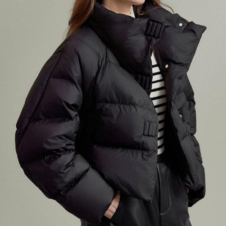 숏패딩 빵빵한 아우터 하이넥 점퍼 여자 볼륨 겨울