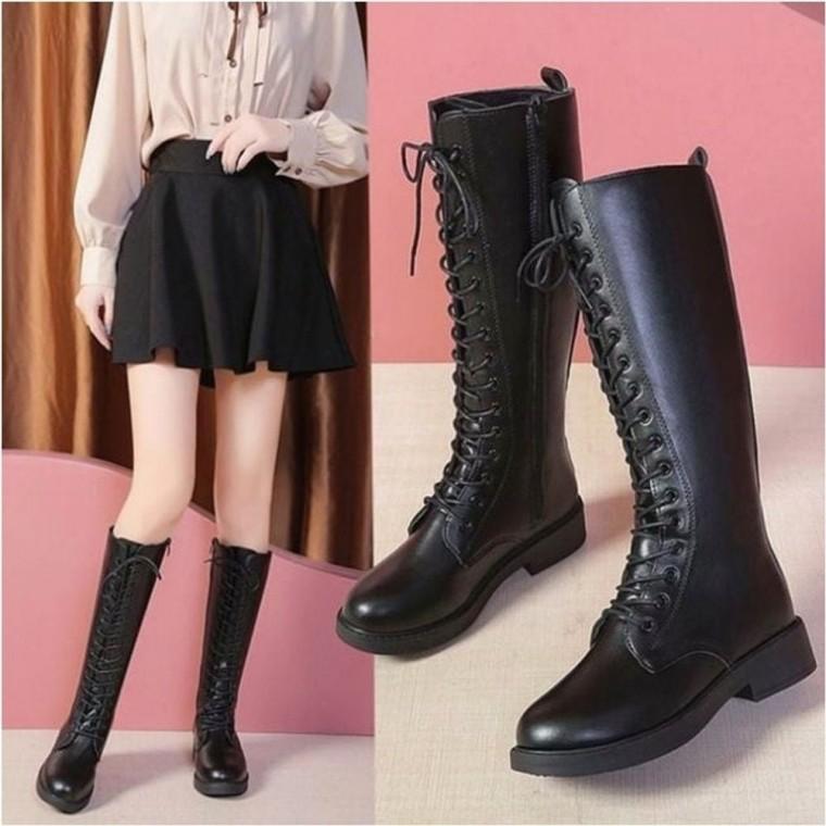 겨울 기모안감 털부츠 롱부츠 방한워커 여자 레이스업