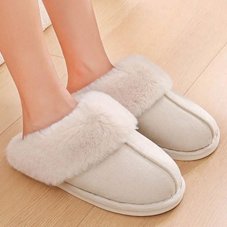 거실 뮬 퍼 여자 사무실 겨울 안감 슬리퍼 실내화