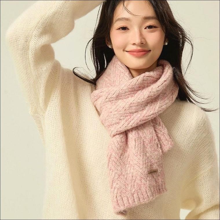 목도리 남녀공용 겨울 니트 포근한 혼방 알파카 머플러