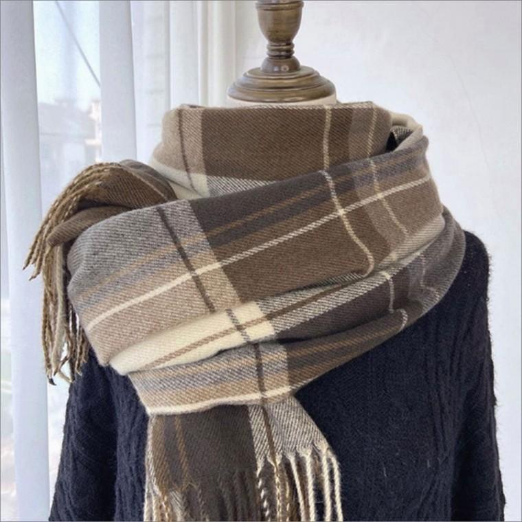 캐시미어머플러 모조 겨울 넥워머 3컬러 목도리 체크