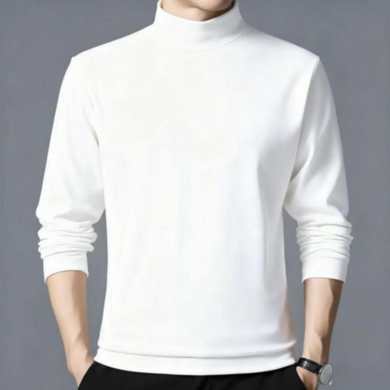 남성 겨울 소프트 기모 하프넥 반목폴라 반목티 긴팔 이너 티 셔츠