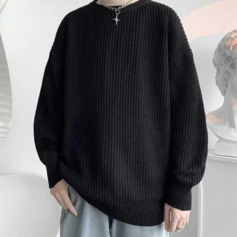 남자 남성 데일리 가을 겨울 루즈핏 라운드 넥 긴팔 니트 티셔츠 스웨터