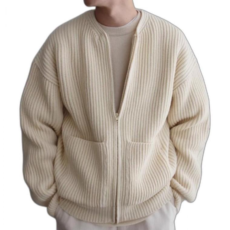 남자 남성 가을 겨울 베이직 집업 니트 가디건 3color