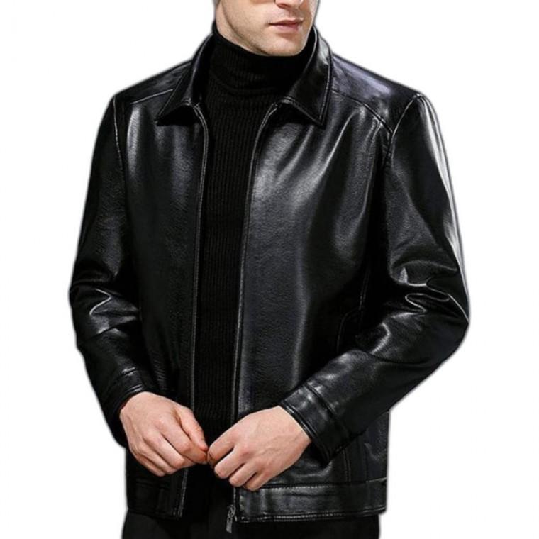 남자 남성 기모 안감 겨울 PU 비건 레더 가죽 자켓 아우터 2color