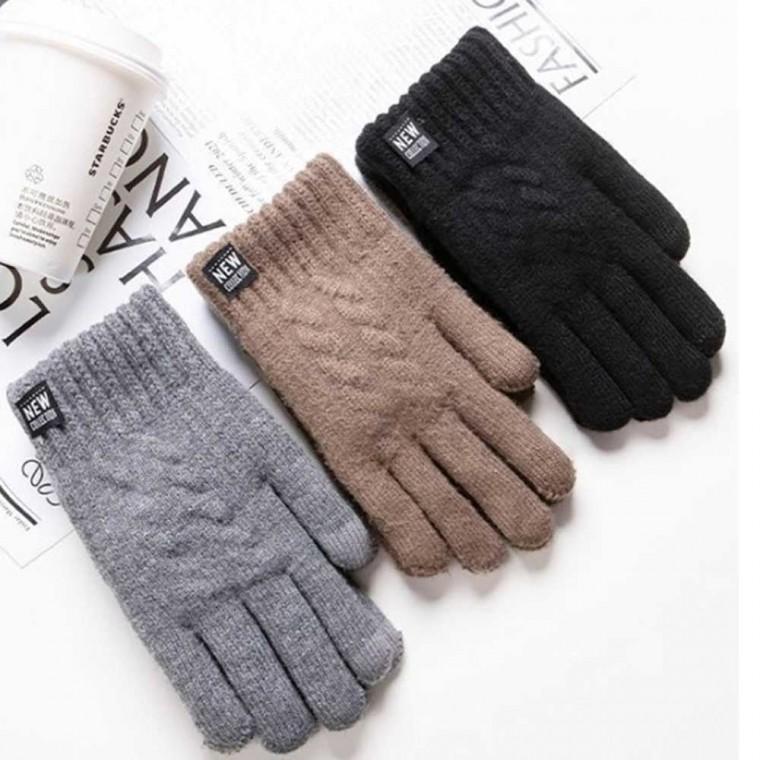 방한 겨울용 기모 안감 스마트 터치 꽈배기 니트 장갑