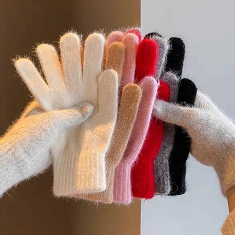 선물 니트 손가락 토끼털 연말 코디 여성 겨울 장갑
