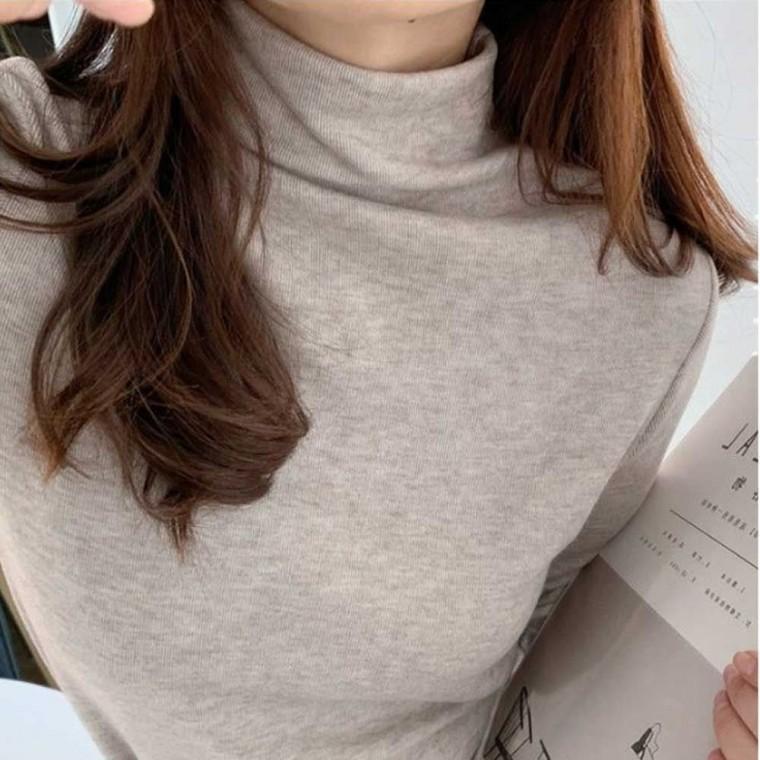 룩 목 폴라 기모 터틀넥 티셔츠 직장인 겨울 출근