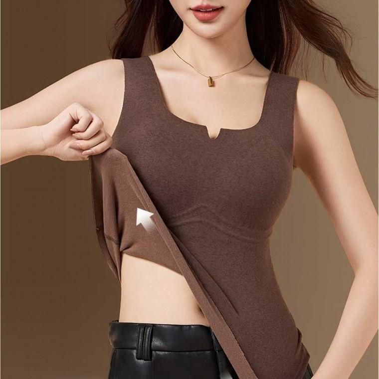 이너웨어 여성 브라 탑 일체형 캐미솔 방한 겨울 용