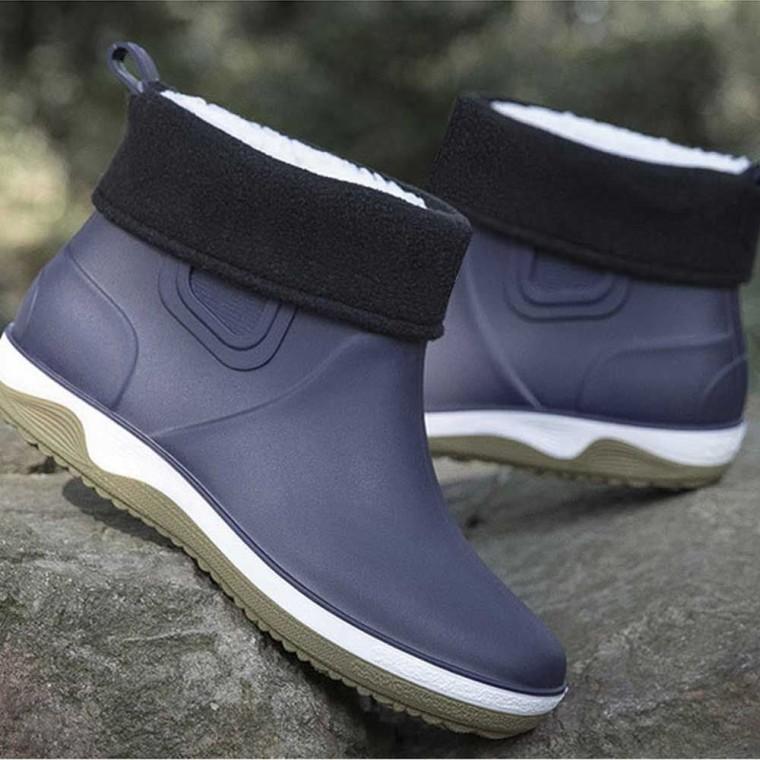 앵클 기장 장화 레인 부츠 방한 겨울 용 기모 안감 숏