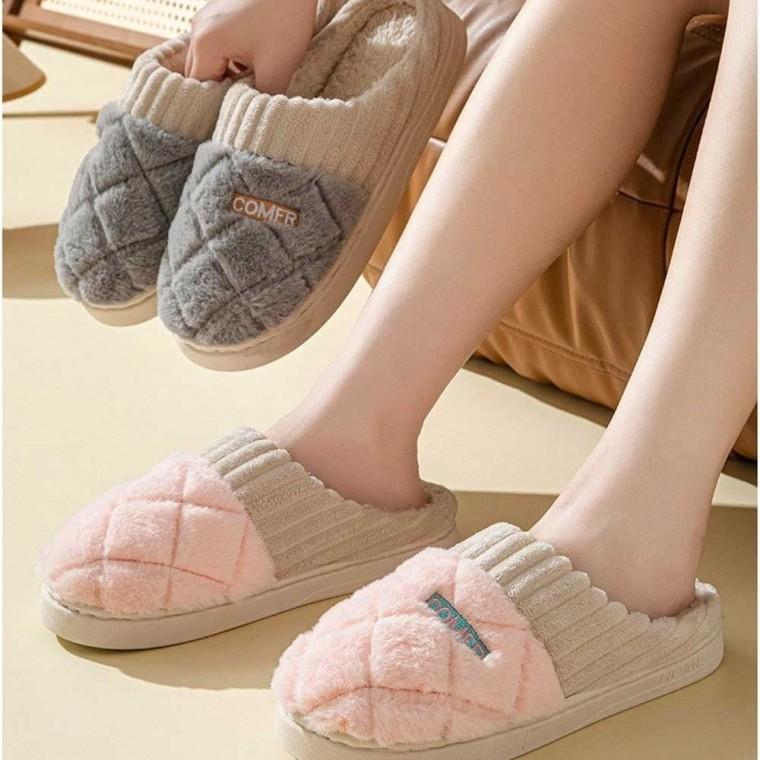 따뜻한 앞막힌 실내화 거실 홈 슬리퍼 방한 겨울 용
