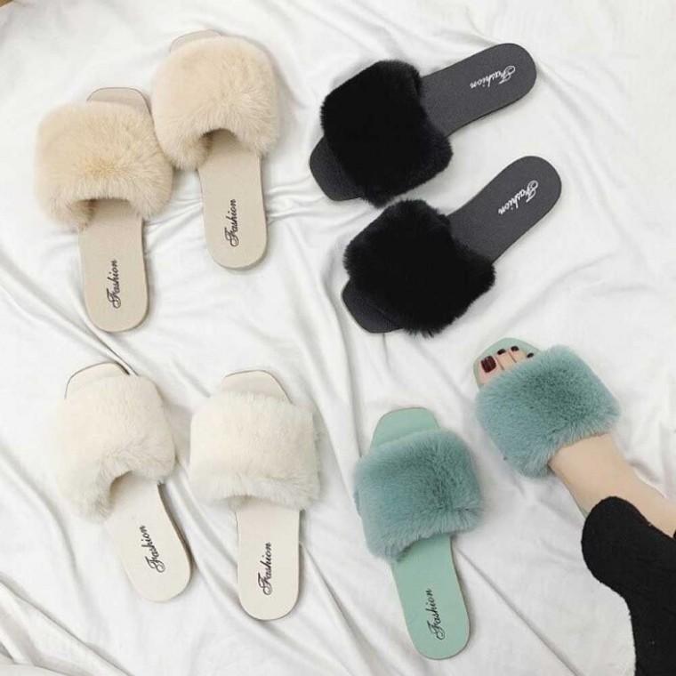 퍼 스트랩 따뜻한 여성 실내화 겨울 사무실 슬리퍼