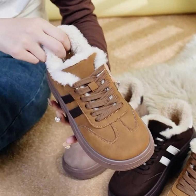 안감 방한 스니커즈 여자 운동화 코디 겨울 따뜻한 털