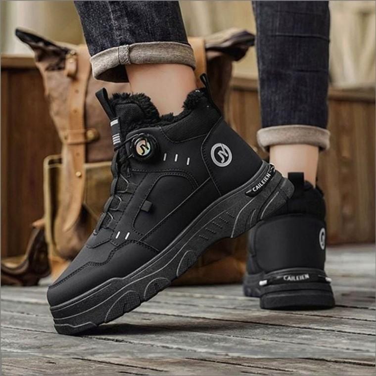 기모운동화 겨울 스니커즈 2컬러 남자 워커 다이얼끈