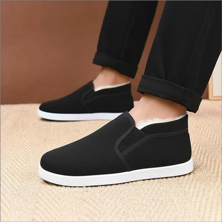 기모안감 스니커즈 단화 겨울 밴딩 털신발 캐주얼 남자