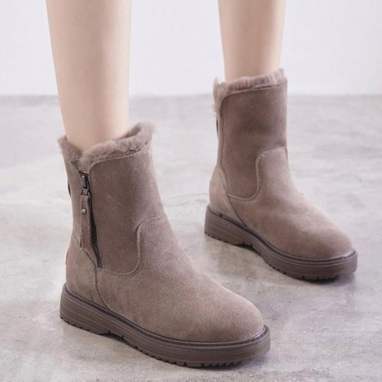 털안감 앵클부츠 방한 스웨이드 겨울부츠 2컬러 여자
