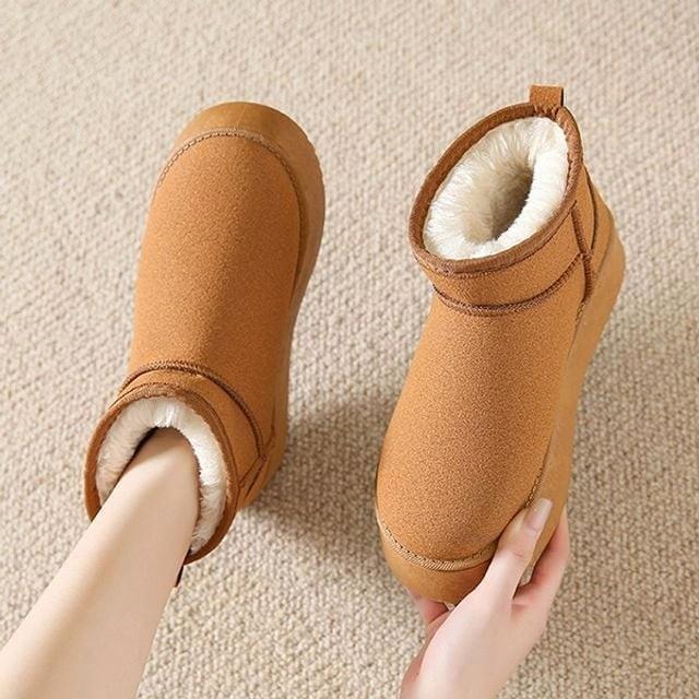 겨울 부츠 플랫폼 퍼 여자 안감 숏 앵클부츠 기모
